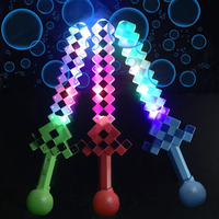 Épée à bulles musicale lumineuse LED, jouet écologique, solution à bulles incluse, épée lumineuse en PP Pixel pour enfants, jeu en plein air