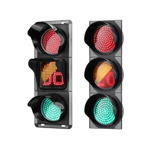 ソーラー式信号機 防水 セマフォロ 300mm 歩行者安全灯 セグメント式ランプポール LED交通信号灯 - Product Image 4