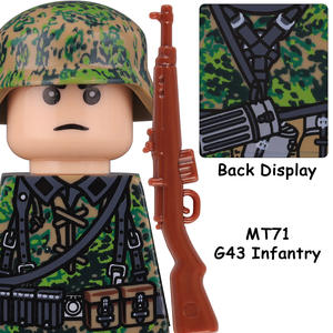 第二次世界大戦ドイツ軍兵士ミニアクションフィギュアビルディングブロック春オークリーフ迷彩ヘルメット歩兵陸軍レンガおもちゃ - Product Image 4