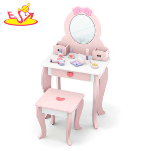 Princess <strong>Vanity</strong> <strong>Table</strong> Set with LED Lights and Mirror - Pretend Play Makeup Toy with Cosmetic Accessories for Girls W08H223 - Product Image 2