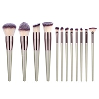 Großhandel Professionelles Synthetik-Haar Make-up Pinsel Set mit Kunststoffgriff Günstiger Klassischer Stil für Concealer-Anwendung
