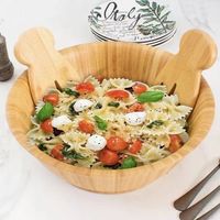 Ensemble de 3 bols à salade en bambou naturel, bols de service en bois écologiques pour aliments, fruits, collations