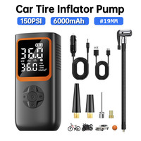 12V Inflador de neumáticos de coche 6000mAh Fuente de alimentación doble Compresor de aire de neumáticos inalámbrico con función de Banco de energía