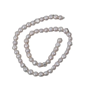 Natural 7-8mm Freshwater <b>Pearls</b> Non-Nuclear White Four-Sided Glossy Bread Beads Elongated Semi-Finished <b>Loose</b> Bead Necklace - Product Image 5