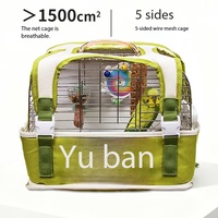 Nouveau Sac à Dos de Transport Portable en Métal pour Oiseaux, Cage de Voyage Carrée pour Perroquets, Grand Espace Respirant, Étui de Protection Élégant en Toile