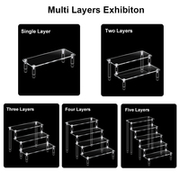 Présentoir acrylique transparent avec pied rond support à 4/5 couches pour jouets modèles accessoires accessoire debout
