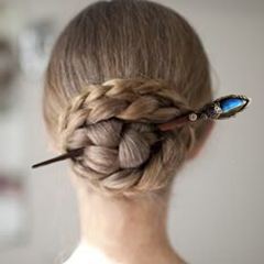 Palo de cristal para el pelo para mujer, cristal Natural azul, labradorita curativa, labradorita, arcilla polimérica - Product Image 4