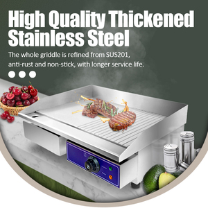 Plancha Eléctrica Grande con Control Preciso de Temperatura y Bajo Consumo de Energía, Ideal para Cantinas y Restaurantes, al Precio Más Bajo - Product Image 2
