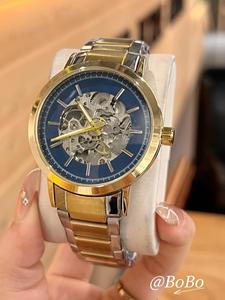 Nuevo Diseño de Reloj de Lujo Multifuncional para Hombre, Correa de Acero Inoxidable con Diseño Hueco, Mecanismo de Reserva de Energía Cinética Luminoso - Product Image 6