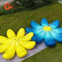Fleur gonflable géante publicitaire pour la décoration de scène de mariage, fleur gonflable avec éclairage LED pour la décoration de fête