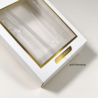 Boîte cadeau haut de gamme écologique réutilisable avec fenêtre en PVC et doublure en éponge, emballage autoportant pour crème contour des yeux et soins de la peau