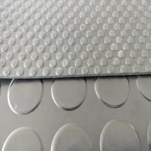 Water-proof Anti fatigue Dot Button Durable Red Coin Pattern Anti-skid Rubber Floor Mats