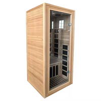 Sauna Inframerah Jauh OEM/ODM Terbuat dari Kayu Hemlock untuk Satu Orang, Merilekskan Otot dan Mengurangi Nyeri