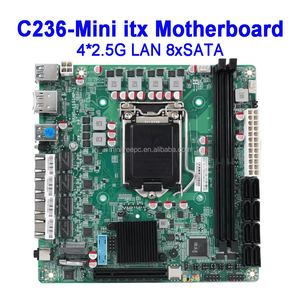 C236 LGA1151 6e-9e generatie Core i3/i5/i7 server moederbord 8 SATA 3.0 4*i226 2.5G LAN M.2 NVMe 2*DDR4 PCIe 8x SATA NAS board - Product Image 1