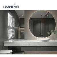 Panneaux muraux en pierre artificielle RUNPIN, pierre de quartz, grandes dalles, briques blanches, durables, polies, comptoirs de cuisine modernes en quartz