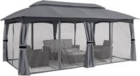 Abri de jardin extérieur robuste 10x20 avec double toit, moustiquaire et écran pour terrasse et jardin