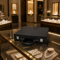 Boîte de rangement pour bijoux en MDF faite à la main RZ Crocodile, format plus grand, étui à colliers pour exposition