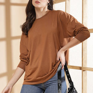 Camisetas de mujer de calidad superior, diseño de impresión personalizado de manga larga a la moda, tela suave y cómoda, bordado elegante - Product Image 2