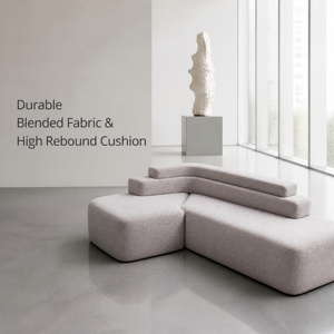 Sofá Seccional de 4 Plazas JM Luxury Fabric, 3000x1360x700mm |   Uso en Sala de Estar |   Gama Alta |   Personalizable por OEM - Product Image 5