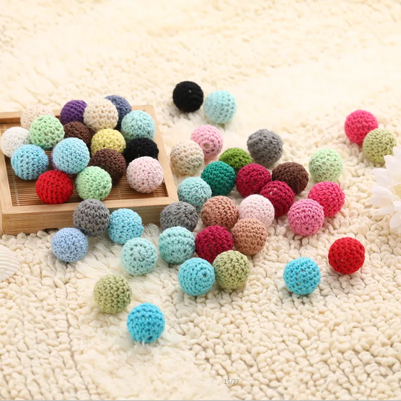 Manik-manik untuk membuat perhiasan untuk anak-anak Crochet Bead Kit DIY tumbuh gigi mainan gelang Teether cincin bola rajut manik buatan tangan