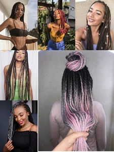 Cheveux synthétiques pré-étirés en vrac pour tresses au crochet, type Box Braid, Jumbo, EZ Expression, 1X2X3X, marque privée - Product Image 5