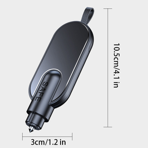 Martello di Emergenza Rompivetro per <span class=keywords><strong>Auto</strong></span>, Strumento di Sicurezza in Lega di Alluminio e ABS Nero, Dispositivo Multifunzione Leggero per Fuga e Salvataggio - Product Image 6