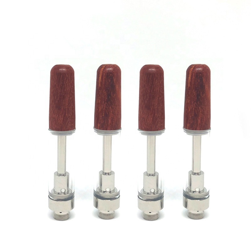 High Quality Wood Glass Ceramic Coil Empty Cbd Vape Pen Cartridge .5 ml Wood Cartridge