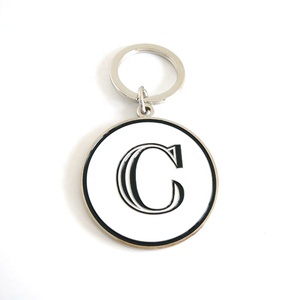 Disque circulaire en alliage <span class=keywords><strong>de</strong></span> Zinc moulé sous pression émail lettre majuscule a à Z porte-clés étiquette pendentif breloque chaîne Fob bibelot - Product Image 1