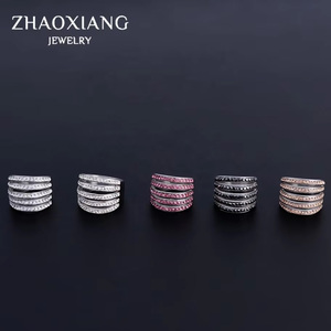Hollowed Out <b>Rings</b> Red Orange Black White Crystal Multi-Layer <b>Finger</b> <b>Ring</b> for Women Gifts Fashion Jewelry Iced Out <b>Rings</b> - Product Image 3