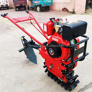 Equipo Agrícola: Cultivadores Agrícolas, Cultivadores de Cadena, Cultivadores Rotativos, Desmalezadoras, Sembradoras, Cultivador Diésel Rojo con Motor de Engranajes de Alta Potencia - Product Image 1