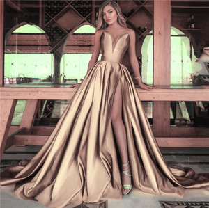 Vestido Largo Sexy con Abertura Profunda en V, Nuevo para <span class=keywords><strong>Otoño</strong></span> e <span class=keywords><strong>Invierno</strong></span> <span class=keywords><strong>2022</strong></span>, <span class=keywords><strong>Vestidos</strong></span> de Novia para <span class=keywords><strong>Mujer</strong></span> - Product Image 4