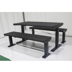 <span class=keywords><strong>Table</strong></span> et banc de <span class=keywords><strong>pique</strong></span>-<span class=keywords><strong>nique</strong></span> en bois en <span class=keywords><strong>plastique</strong></span> <span class=keywords><strong>recyclé</strong></span> multi-piédestal Accessible - Product Image 6
