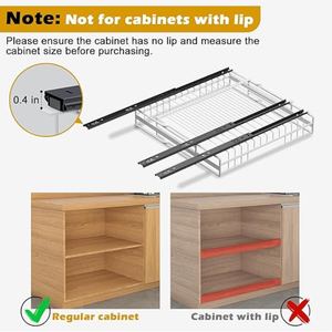 Organizador de gabinete extraíble sin taladro, adhesivo, de ancho ajustable y expandible, estante deslizable para cajones de cocina, para debajo del fregadero o <span class=keywords><strong>despensa</strong></span> - Product Image 3