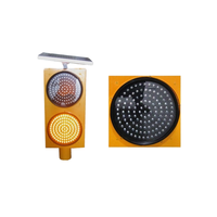 Système d'avertissement routier à double feu de signalisation solaire clignotant jaune avec feu de signalisation solaire à clignotement rapide