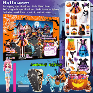 Ensemble de jouets en papier magnétique 3D silencieux All Joy CC Halloween pour enfants avec des fonctions qui brillent dans le noir - Product Image 4