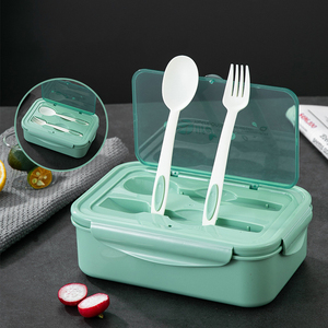 Leakproof Bento Lunch Box with Built-in Cutlery <b>Set</b> Food Grade PP5 Meal Prep Container for Office School - Product Image 3