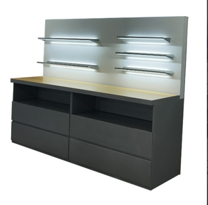 Sharewin mới điện thoại di động cửa hàng thiết kế bằng gỗ hiển thị tủ quảng cáo hộp Đèn điện tử hiển thị giá - Product Image 6