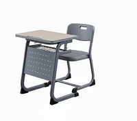 Ensemble de bureau et de chaise d'école, simple, pour la lecture, l'étude, en métal, banc d'école moderne pour étudiants, mobilier d'école