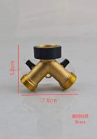 Répartiteur d'eau en laiton robuste à 4 voies pour tuyau d'arrosage avec connecteurs en Y Conception métallique durable