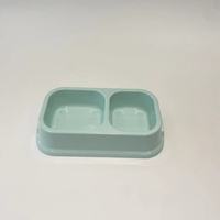 Bol double en plastique pour animaux de compagnie, pour chats et chiens, bol à eau et à nourriture à double usage, design anti-fuite, matériau PP durable, simple pour les petits animaux