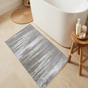 Alfombra de Baño y Ducha Jodie 60x100cm, Tejido Jacquard con Patrón Abstracto, Hilo de Algodón Reciclado, Producción Personalizada, Hecho en Turquía - Product Image 1