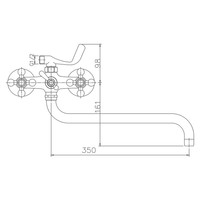 Ensemble de douche de salle de bain à long bec polyvalent à double usage en laiton et mitigeur de robinet de baignoire