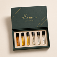Maßgefertigte Luxus-Geschenkbox-Set mit Goldprägung und Magnetverschluss für 3 Mini-Parfüms, 10ml 12ml, mit EVA-Schaumstoff