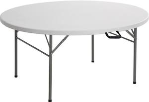 Mesa Plegable Redonda Blanca para Interiores y Exteriores, Mesa de Fiesta Plegable para Camping, Popular, Fácil de Transportar, de Plástico - Product Image 3