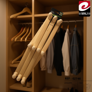 Wooden Clothes Hangers 45 Pack Natural Finish For Wardrobe Storage - Product Image 3