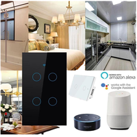 Interrupteur intelligent Wi-Fi Tuya Us, panneau tactile électrique en verre, commande vocale, commande murale sans fil, télécommande Zigbee Alexa, PC ignifuge