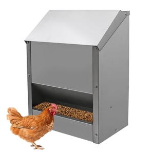 Custom Stainless Steel Chicken Feeder Hanging Automatic Poultry Chicken Coop Feeder <strong>Metal</strong> Poultry Feeding <strong>Trough</strong> - Product Image 2