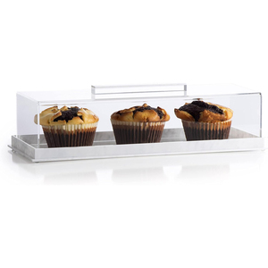 <strong>Rectangular</strong> Injection-Molded Acrylic Eco-Friendly Multifunctional Cake Dessert Holder Tray Pastry Display Case with <strong>Clear</strong> Lid - Product Image 4