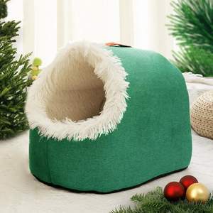 Cama Cueva Semicerrada para Perros y Gatos, Casa Cálida para Mascotas Pequeñas y Medianas, Cama Cueva de Felpa Removible y Lavable para Gatos en Invierno - Product Image 3