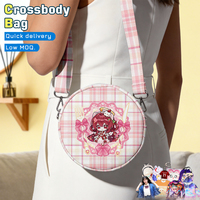 Sac bandoulière cylindrique portable, design anime personnalisé, sac à bandoulière rond, prix d'usine, sac à main personnalisé pour femmes, motif dessin animé